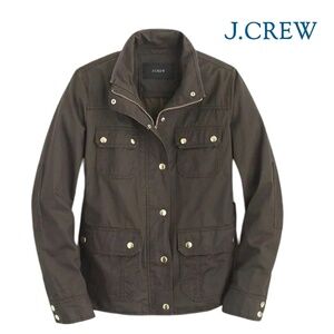 J. Crew Downtown Field Jacket Military Inspired Water Resistant 100% Cotton